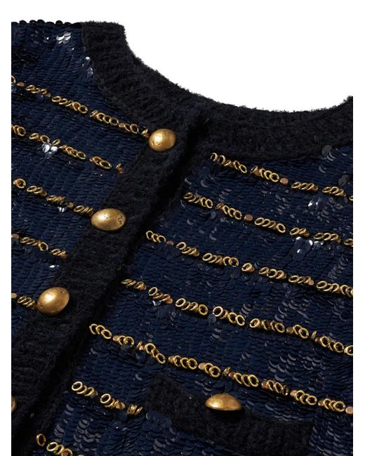 Fortela Blue Divine Sequin Embroidered Jacket