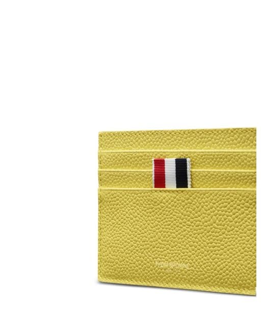 Thom Browne Yellow Pebble Grain Note Compartment Card Holder for men