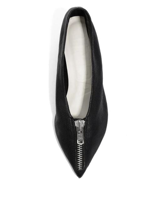 Bimba Y Lola Black 35Mm Zip-Detail Pointed Pumps