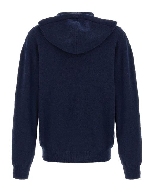 Roberto Collina Blue Terry-Cloth Hoodie for men