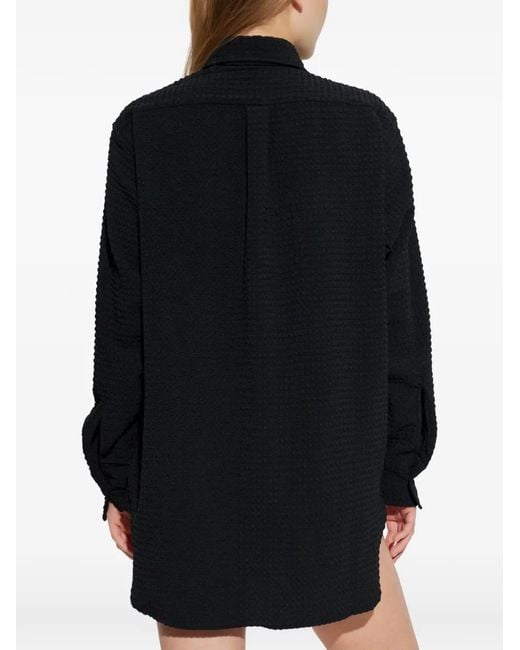 Hunza G Oversized Seersucker Blouse in het Blue
