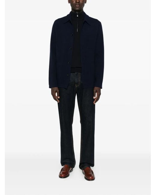 Lardini Blue Patch-Pocket Button Cardigan for men