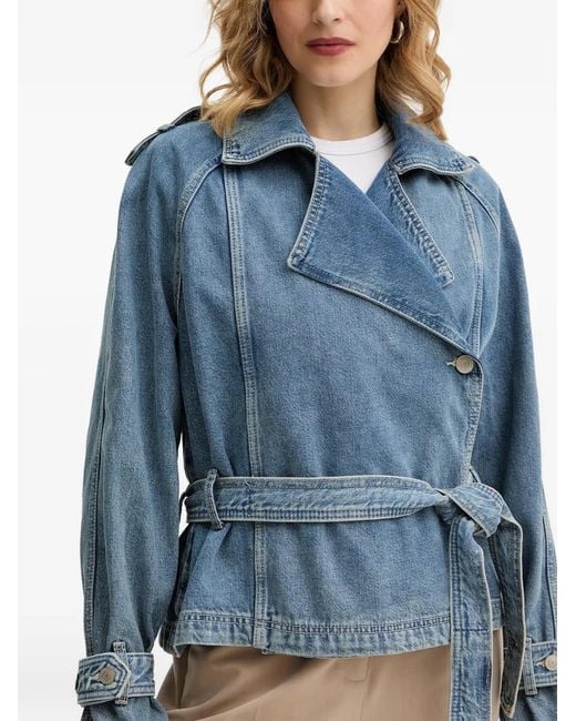 Guess Blue Belted Denim Jacket