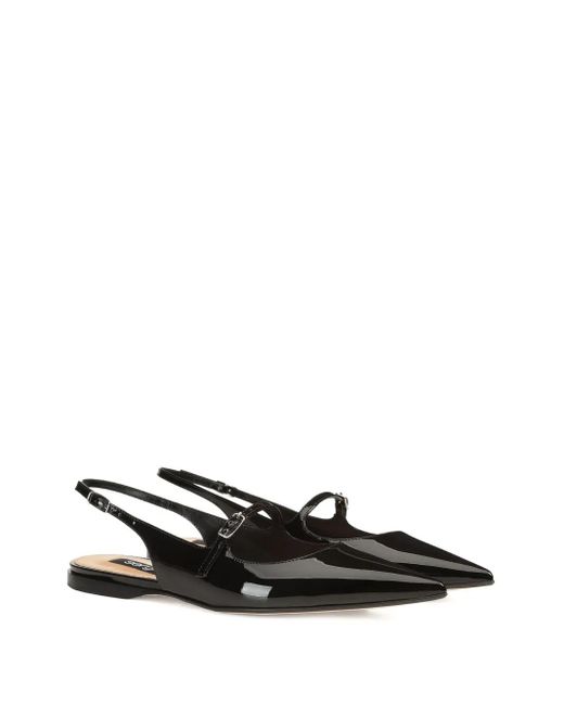 Sergio Rossi Black Leather Ballet Flats