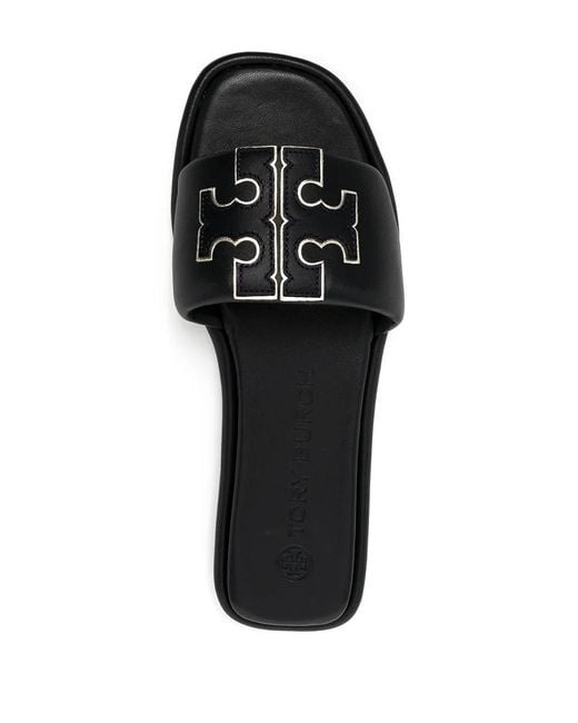 Tory Burch White Double T Flat Sandals