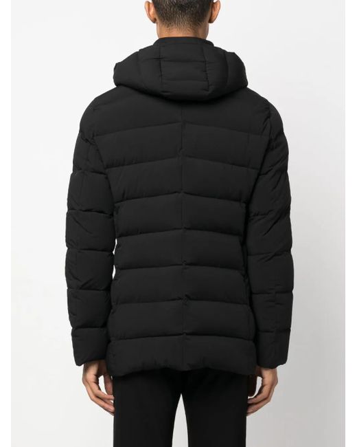 Moorer Black Long-Sleeve Padded Down Jacket for men