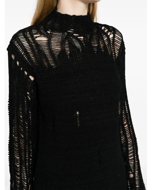 Chloé Black Mock-neck Knit Sweater - Women's - Wool/alpaca/tussar Silk