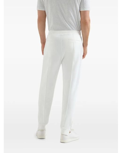 Brunello Cucinelli White Elasticated-waist Track Pants for men