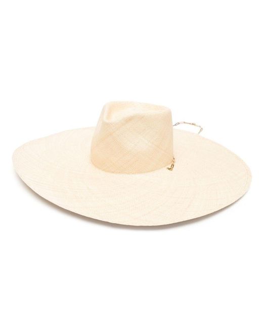 Sombrero fedora de ala ancha Van Palma de color Natural