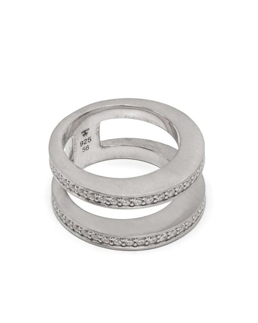 Tom Wood White Vault Double Zirconias Rings