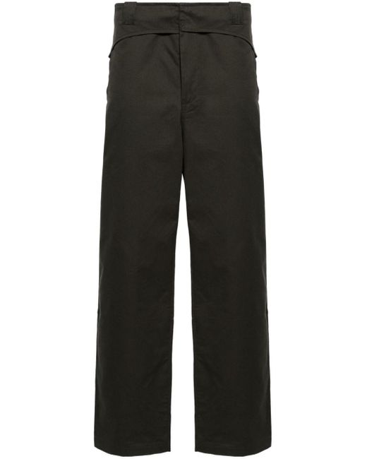 GR10K Black Folded Belt Straight Trousers for men