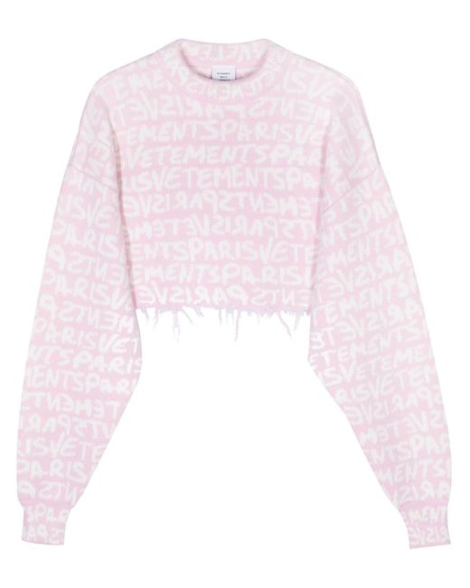 Vetements Pink Cropped-Pullover mit Monogramm