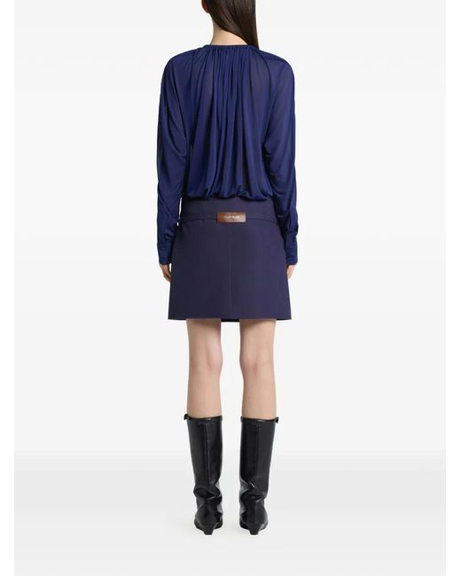 Minifalda Con Cinturón Courreges de color Blue