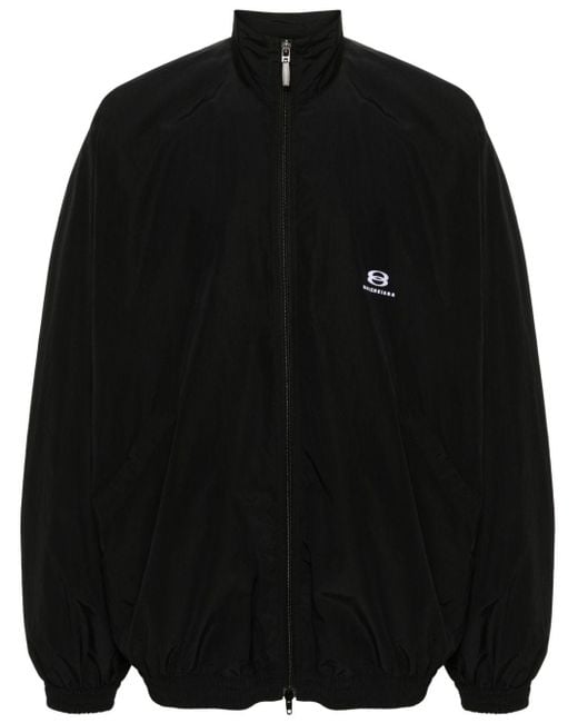 Balenciaga Black Logo-embroidered Jacket for men