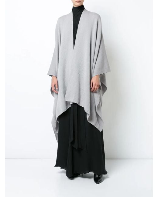 Voz Gray Draped V-Neck Cape