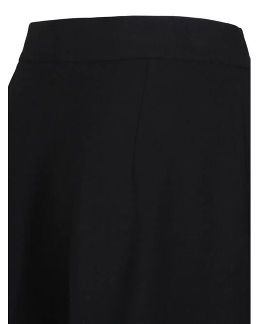 Nissa Black Pleated-Front Wide-Leg Trousers