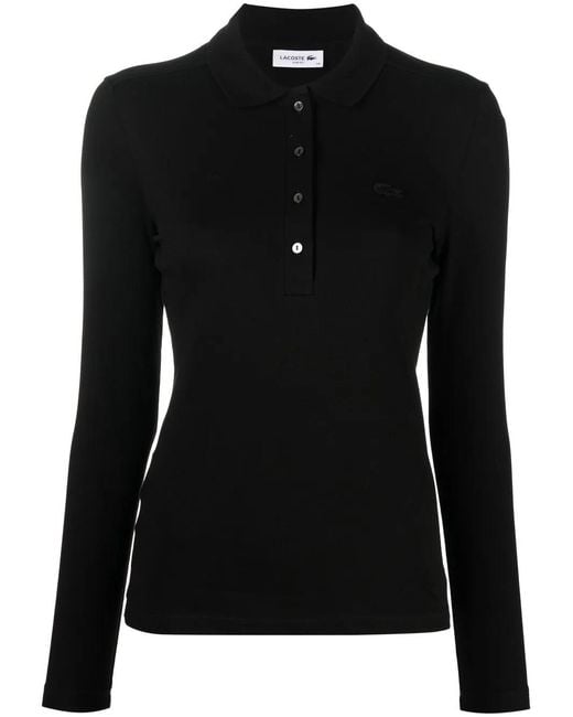 Lacoste Black Stretch-Cotton Polo Top