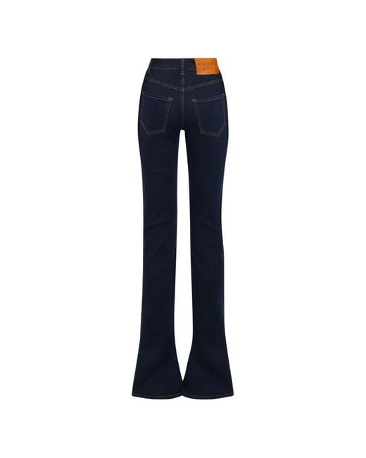A.W.A.K.E. MODE Blue Side-Slit Flared Jeans