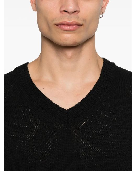 Diana Studio Black V-Neck Sweater for men