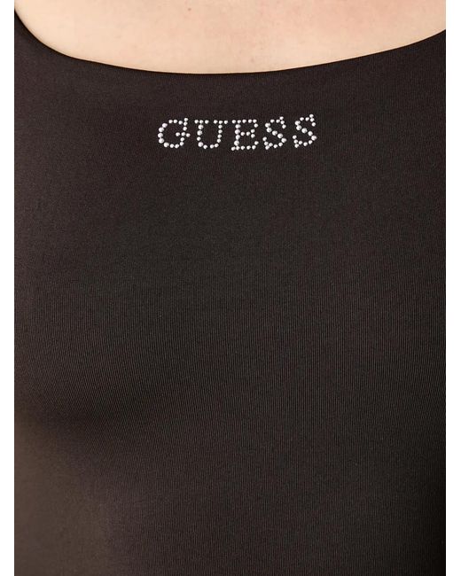 Guess Black Logo-Embellished Sleeveless Mini Dress