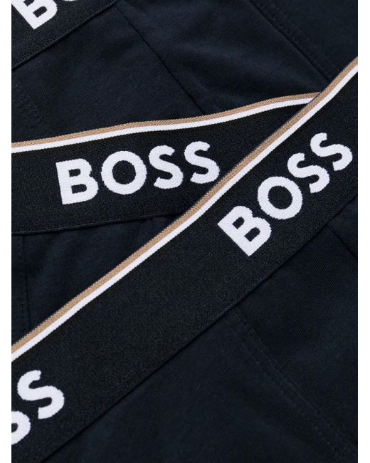 Boss Blue Logo-Waistband Boxers (Set Of Three) for men