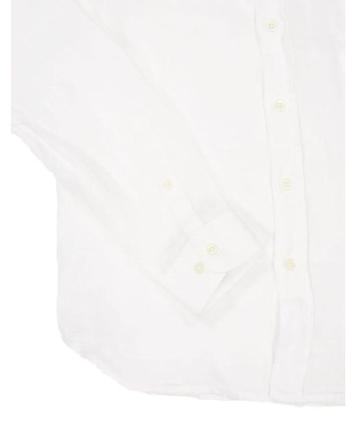 120% Lino Regular Overhemd in het White voor heren