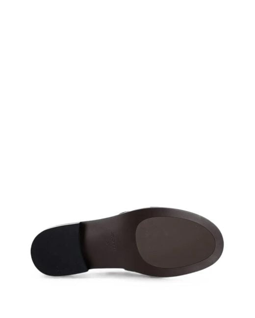 Coccinelle Black Double-Buckle Leather Loafers
