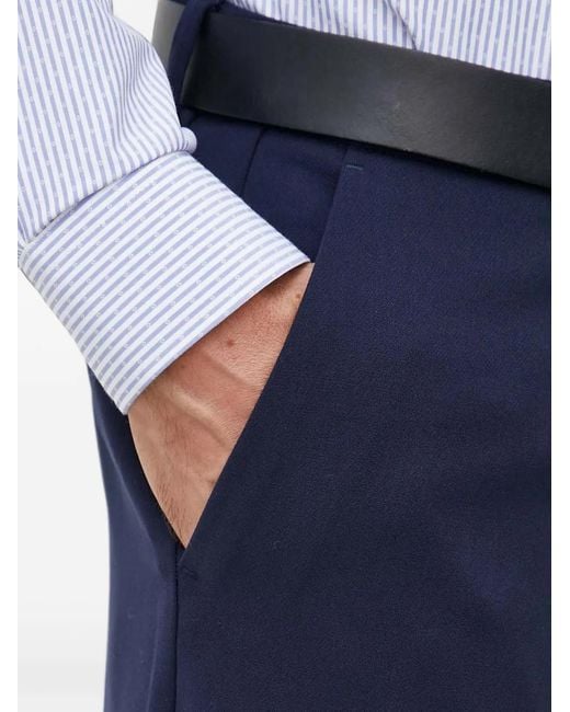 Benetton Blue Pressed-Crease Tailored Trousers for men