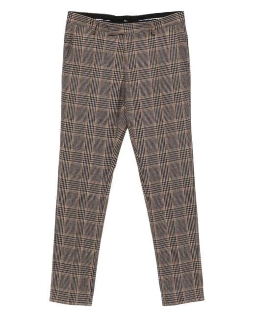 Karl Lagerfeld Gray Checked Wool Trousers for men