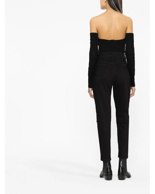 Philipp Plein Black Sequin-Embellished High-Waisted Jeans