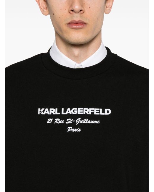Karl Lagerfeld Black Rubberised-logo Sweatshirt for men