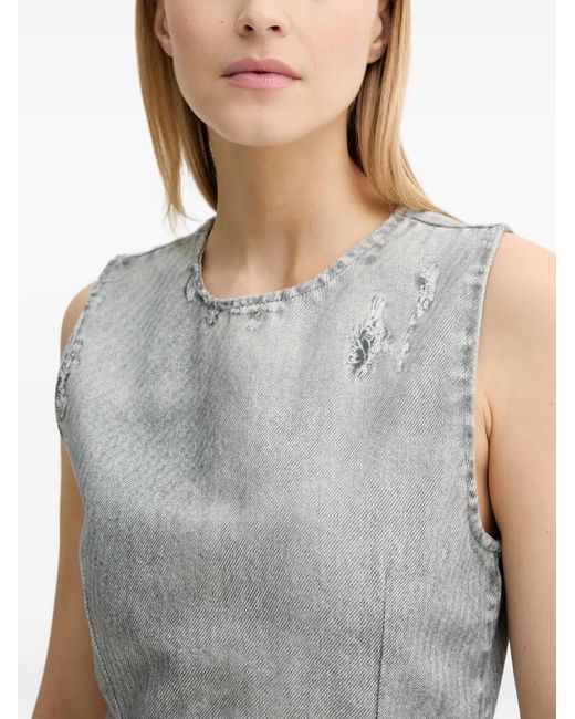 Won Hundred Gray Allegra Distressed Zip Dress