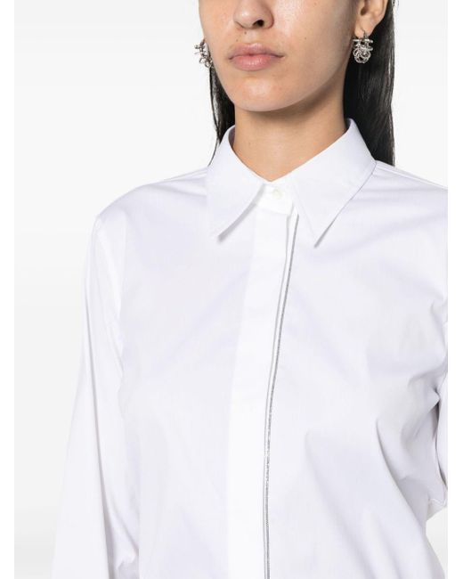 Camicia con perline di Brunello Cucinelli in White