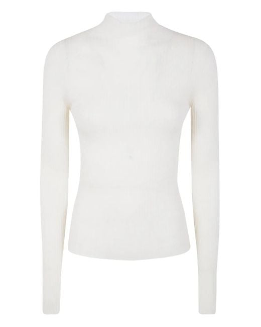 Twinset リブ ハイネックセーター White
