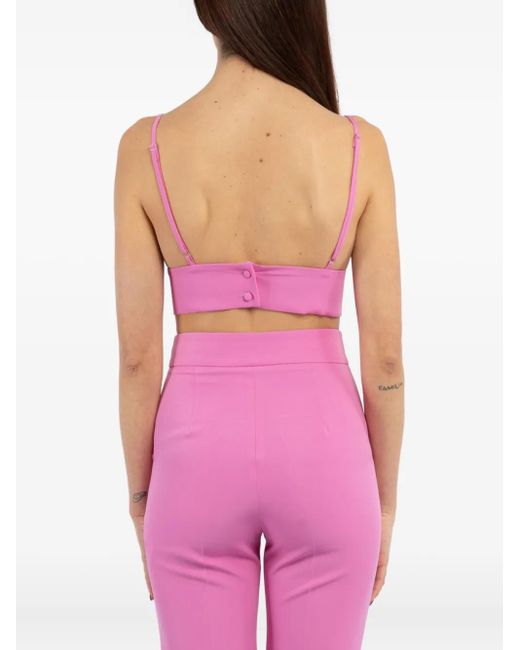 ACTUALEE Purple Spaghetti-Strap V-Neck Top