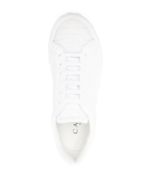 Casadei White Logo-Patch Low-Top Sneakers