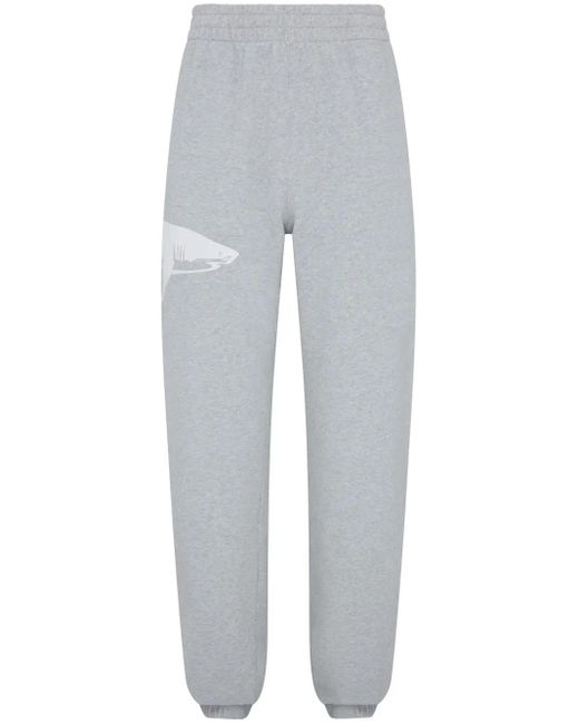 Let's Swim Gray Shark-Logo Track Pants