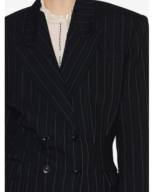 Isabel Marant ストライプ ダブルジャケット Black