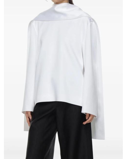 CARVEN - CARVEN フロントリボン シルクブラウス Carven シルクブラウス ホワイト | Lyst