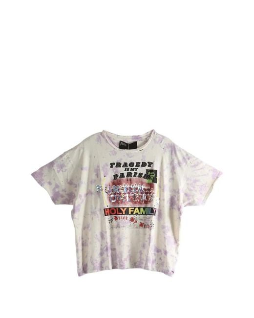 PALY White Tie-Dye Graphic T-Shirt