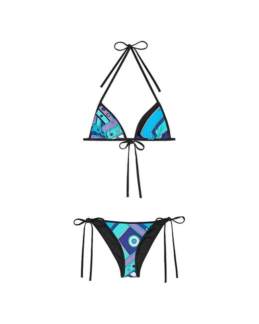 Emilio Pucci Blue Vivara-Print Bikini