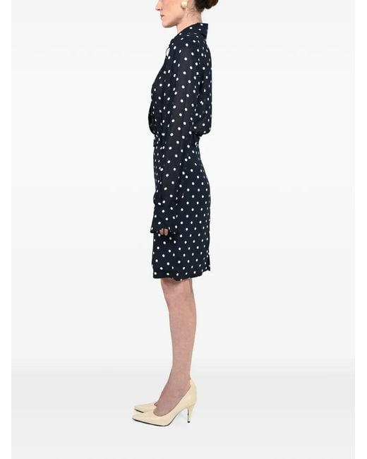 ROWEN ROSE Blue Jupe Ceinturée À Pois