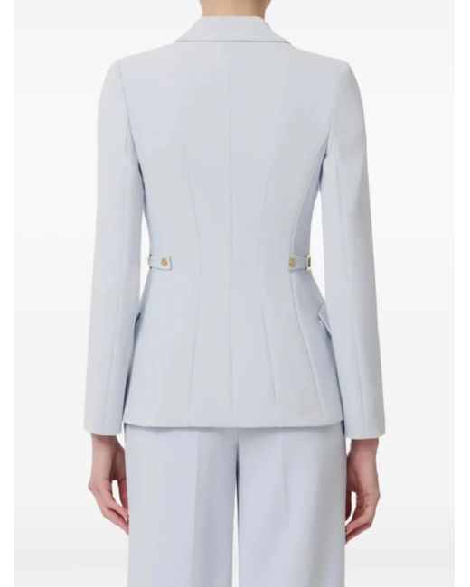 Elisabetta Franchi Gray Single-Breasted Cinched Blazer