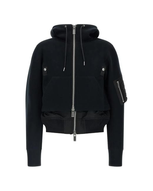 Sacai Black Sponge Double-Layer Bomber Jacket
