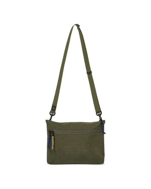 Universal Works Green X Master-Piece Logo-Print Zip-Fastening Shoulder Bag for men