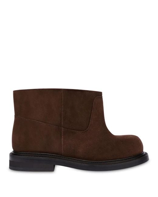 Moschino Brown Olivia Slip-On Suede Ankle Boots