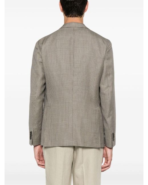 Boglioli Gray Houndstooth-pattern Blazer for men