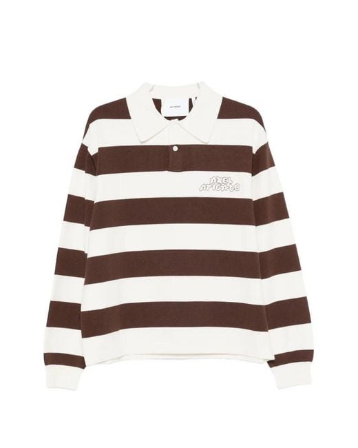 Axel Arigato Brown Rey Striped Logo Polo Shirt for men