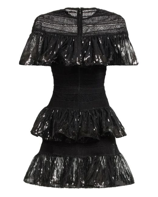 Elie Saab Black Ruffled Mini Dress