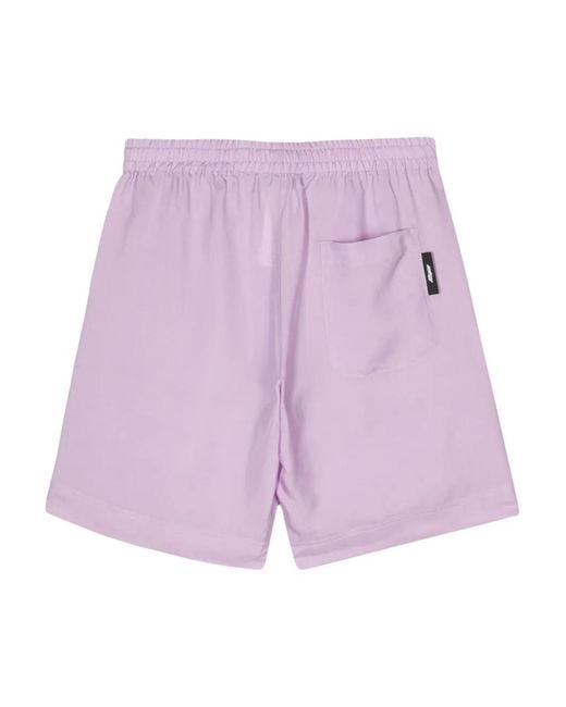 MSGM Purple Logo-Embroidered Shorts for men